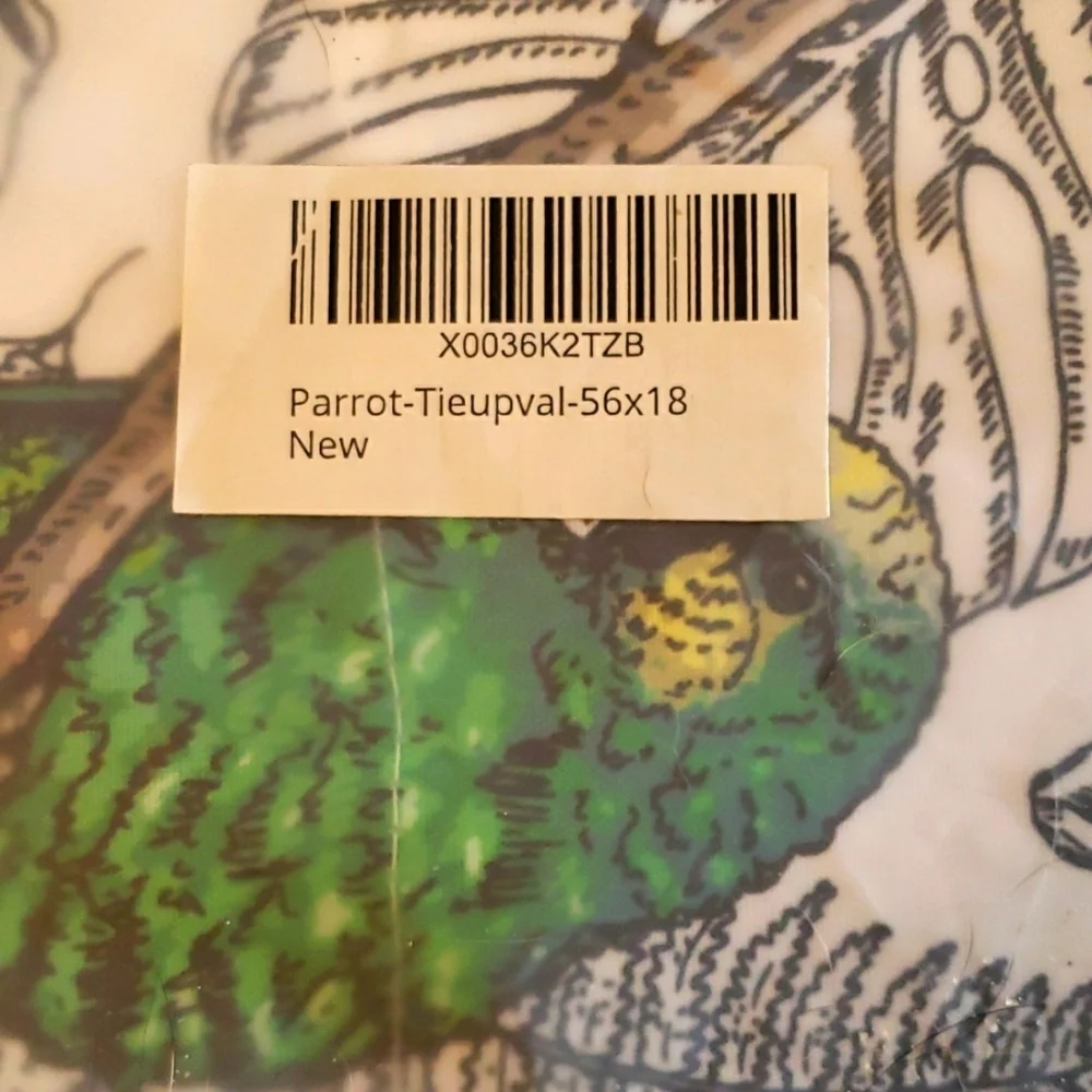 Parrot Print Pocket Top Adjustable Straight Curtain Valance 56 x 18 Inches